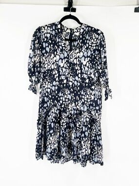 LaRoque Original Printed V-Neck Dress Silk Blend